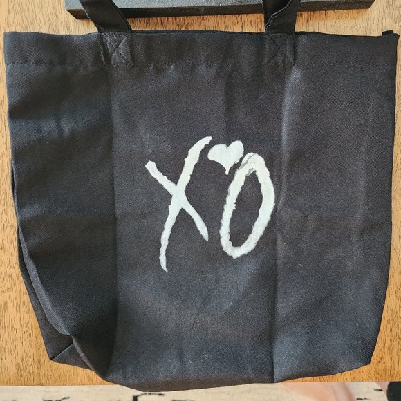 Black The weeknd xo canvas tote bag with white font - Picture 1 of 5